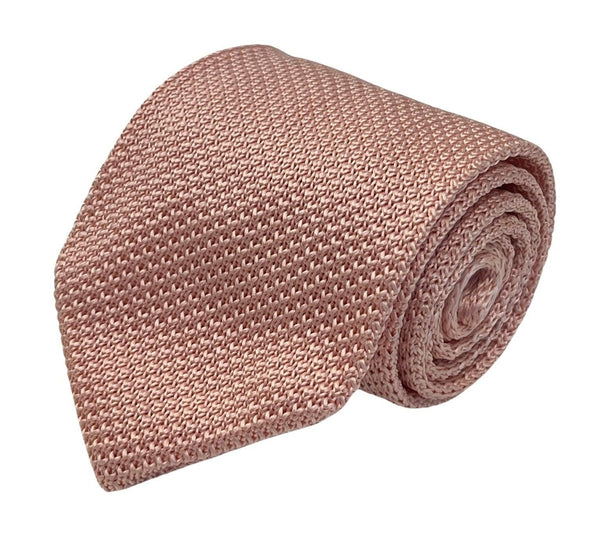 light baby pink pastel blush knitted tie in standard  8cm width